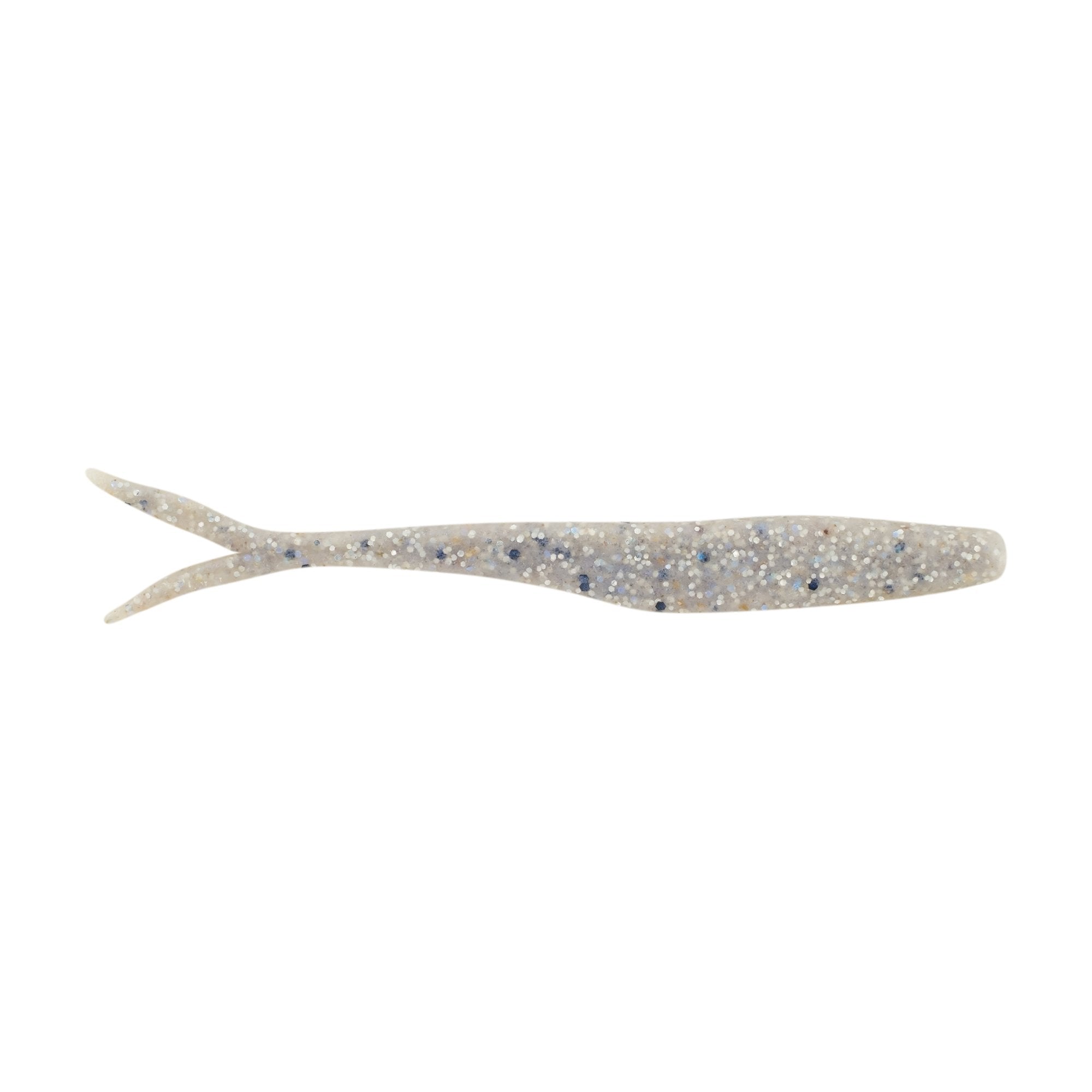 Berkley PowerBait MaxScent Flatnose Minnow soft plastic fishing lure in light blue pearl black hologram color, designed for effective fishing tackle use.