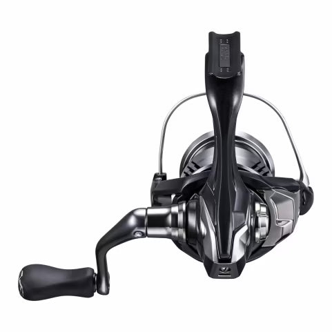 Shimano Miravel A (NEW 2026) spinning fishing reel in black and silver with ergonomic handle designed for smooth and precise fishing tackle performance.