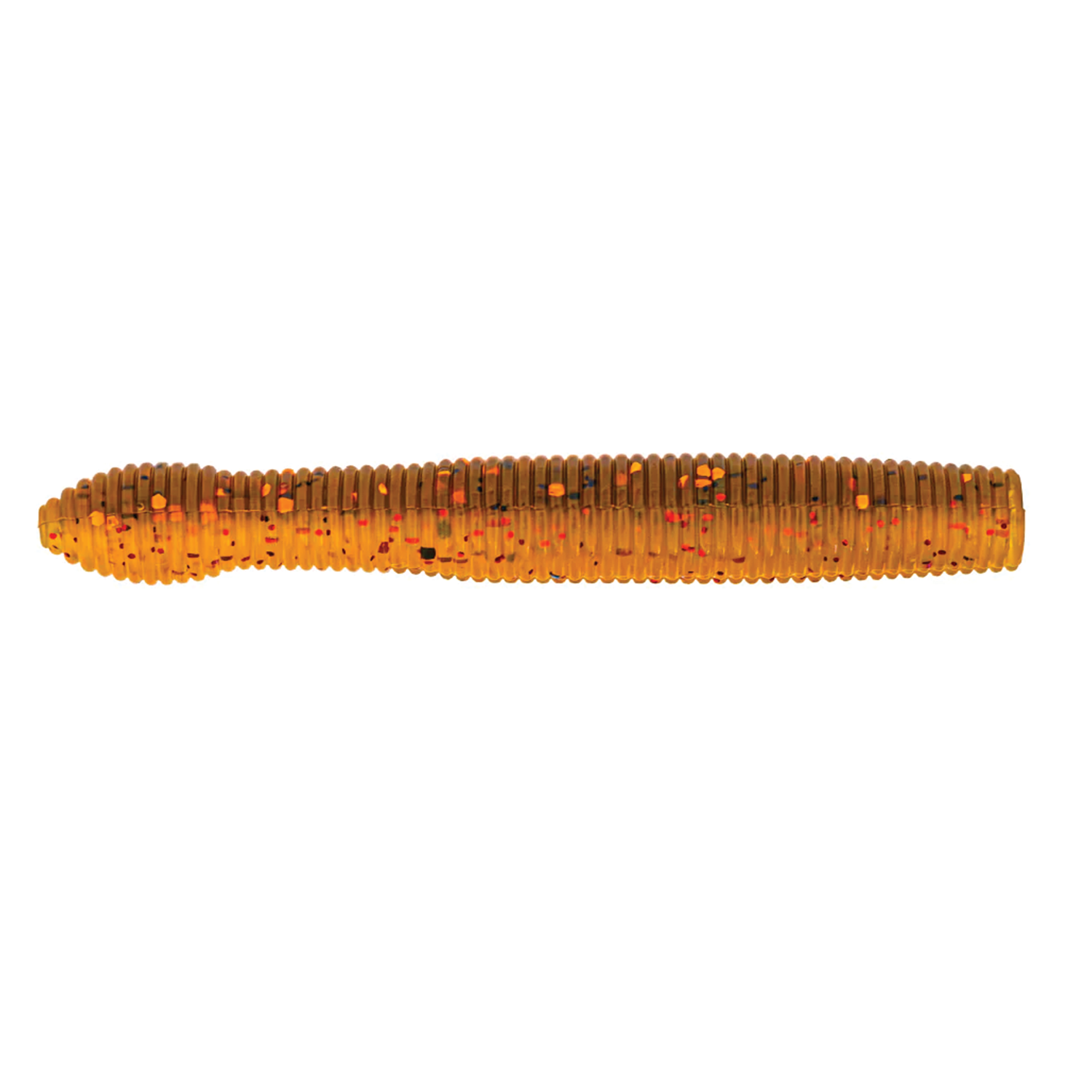 X-Zone Ned Zone soft plastic fishing lure in amber with dark and orange flecks, designed for freshwater fishing and effective as part of fishing tackle.