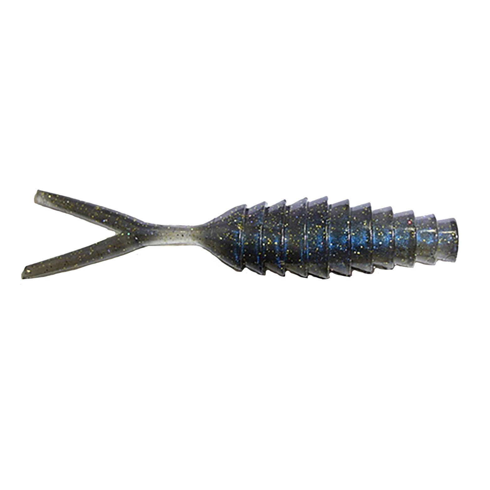 Gambler Lures Komodo Bladed Jig Trailer in dark translucent color with glitter, designed as a soft fishing lure for enhanced attraction in fishing tackle.