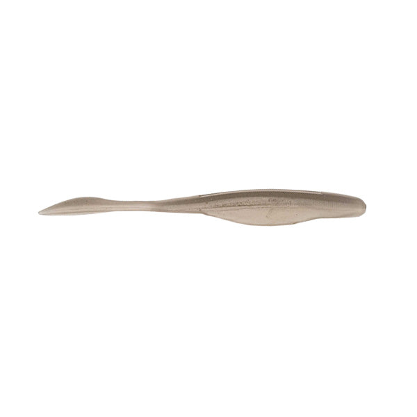Soft plastic fishing lure in a translucent color with a paddle tail designed for lifelike movement in water, the Strike King KVD Perfect Plastics 4" Caffeine Shad Jr.