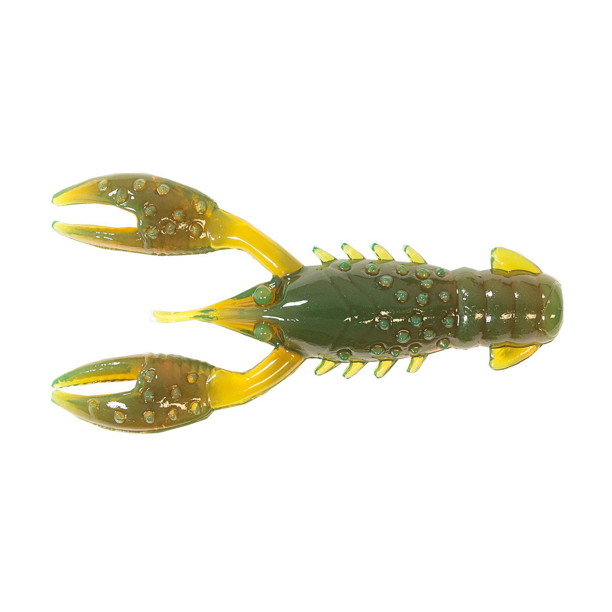 Z-Man TRD CrawZ fishing lure designed to mimic a crawfish with green and yellow hues, textured body, and detailed claws for effective fishing tackle use.