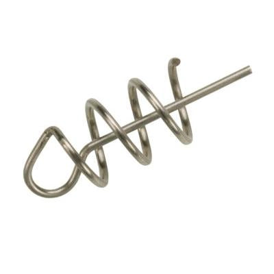 Owner Centering Pin Spring made of coiled metal wire with a looped end, designed for secure attachment in fishing tackle assemblies.