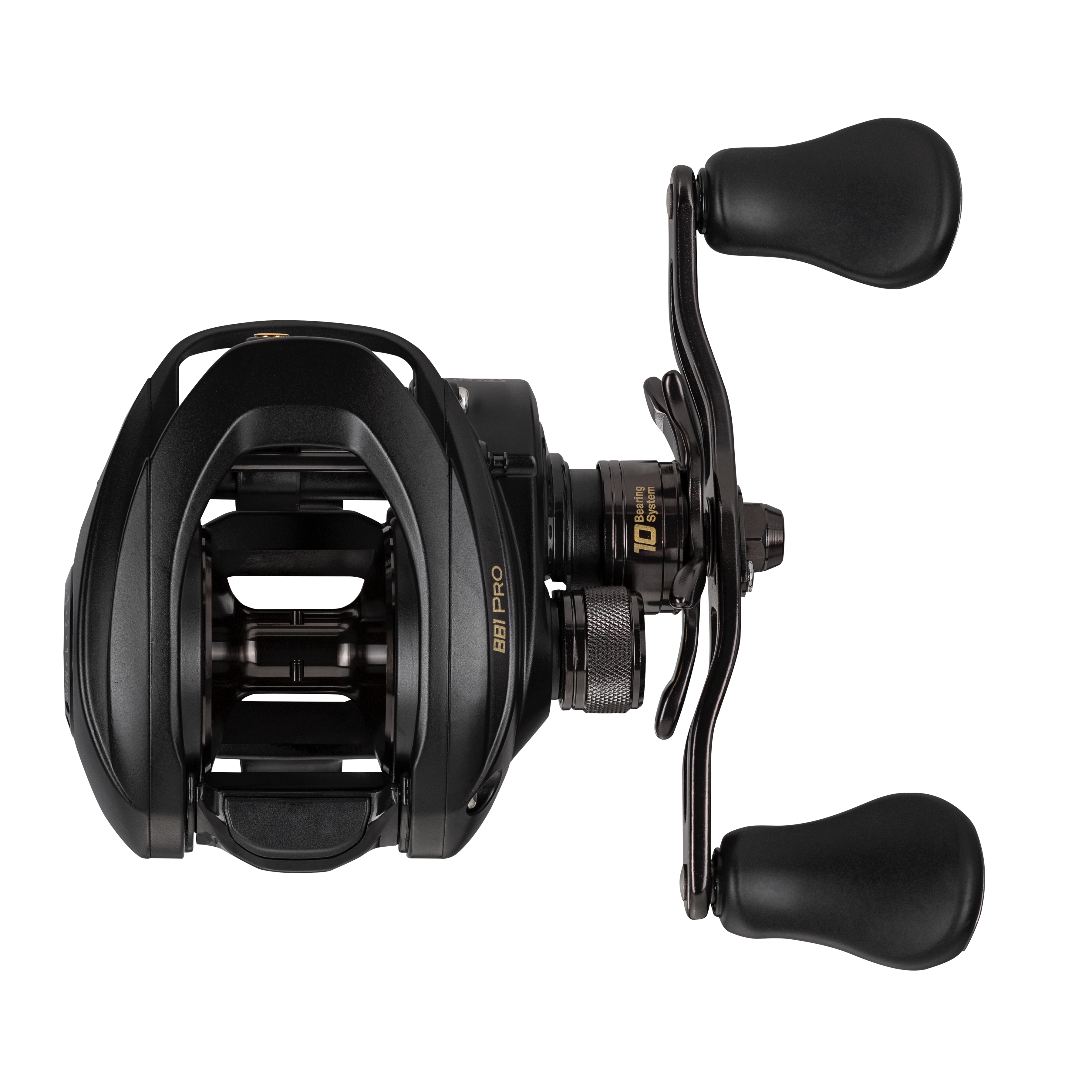 Lew's BB1 Pro Speed Spool LFS Casting Reel in black with ergonomic dual handles and precision spool, designed for efficient fishing tackle performance.