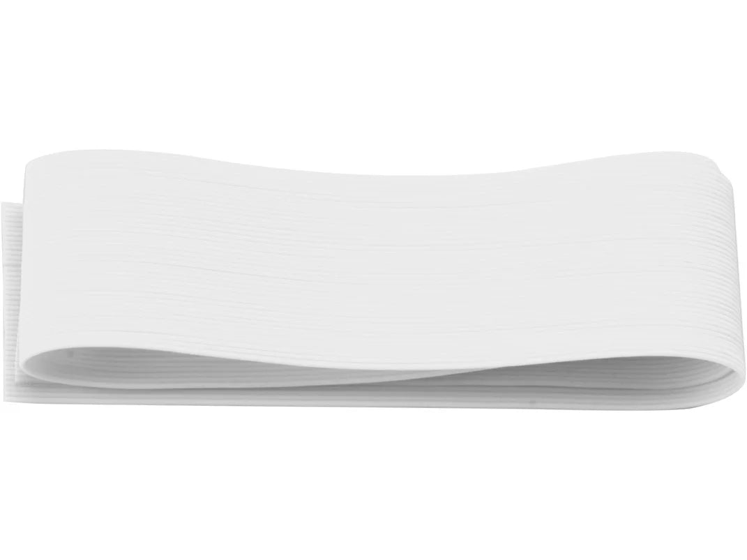 Wapsi Round Rubber Legs Medium, a flexible, white rubber strip designed for customizing fishing lures, enhancing movement and durability in fishing tackle.