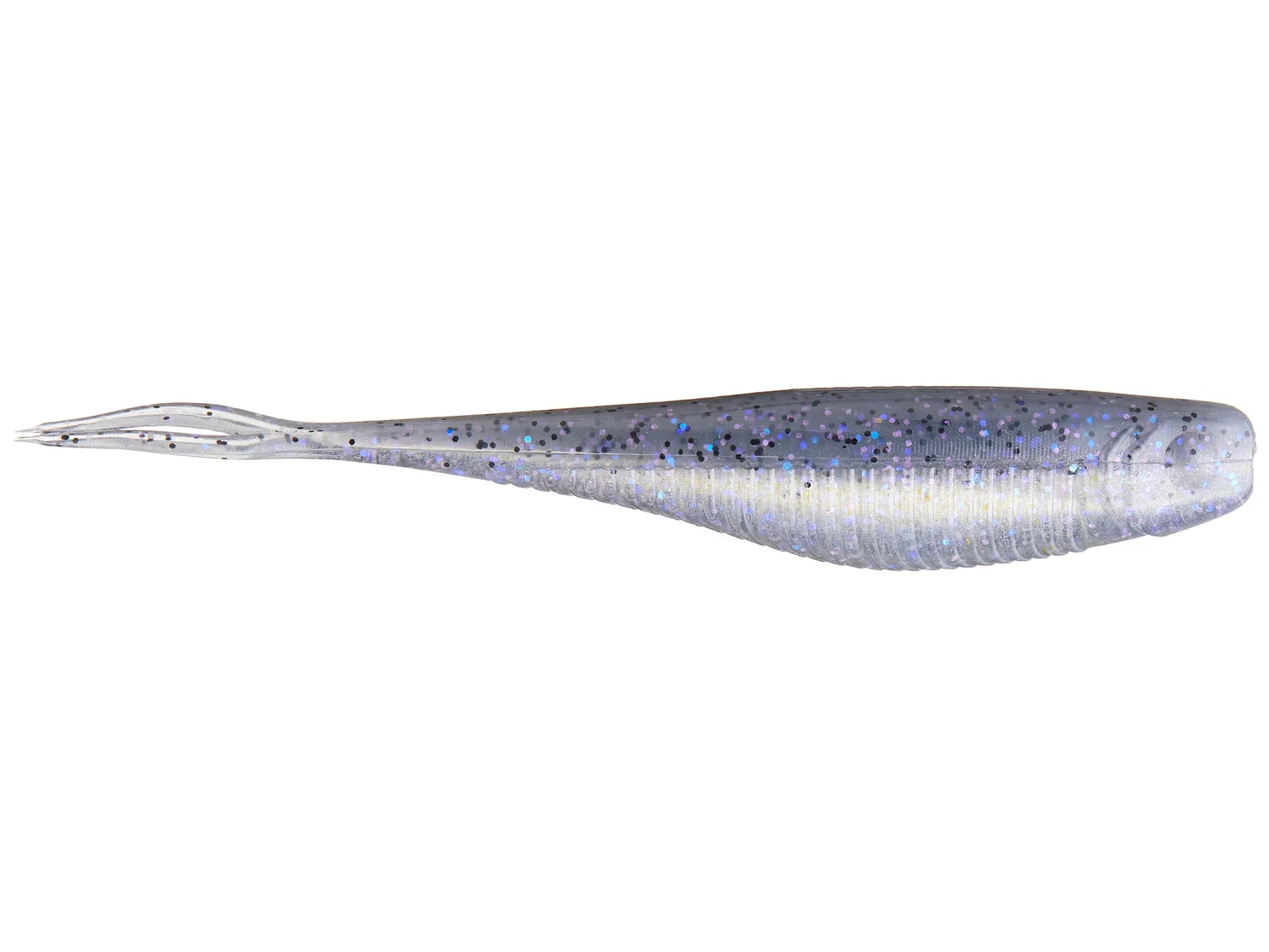 X-Zone Rally Shad fishing lure in silver with blue and black speckles, designed to mimic a small baitfish for effective fishing tackle use.