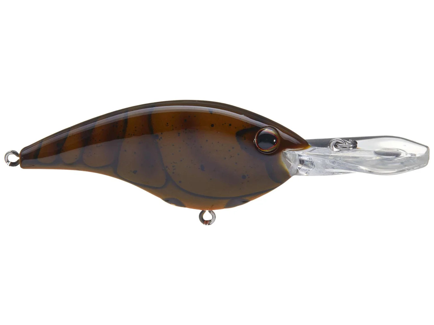 Berkley Frittside 9 Crankbait fishing lure in brown with black stripes and a clear diving lip, designed for freshwater fishing tackle applications.