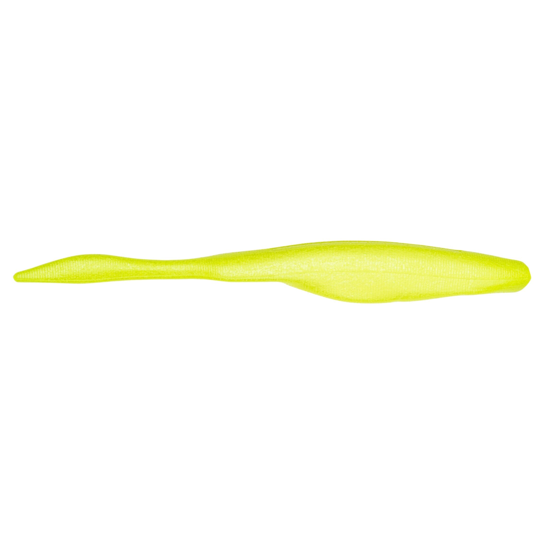 Strike King KVD Perfect Plastics 5" Caffeine Shad is a soft fishing lure in bright yellow designed to mimic a small baitfish for effective fishing tackle use.
