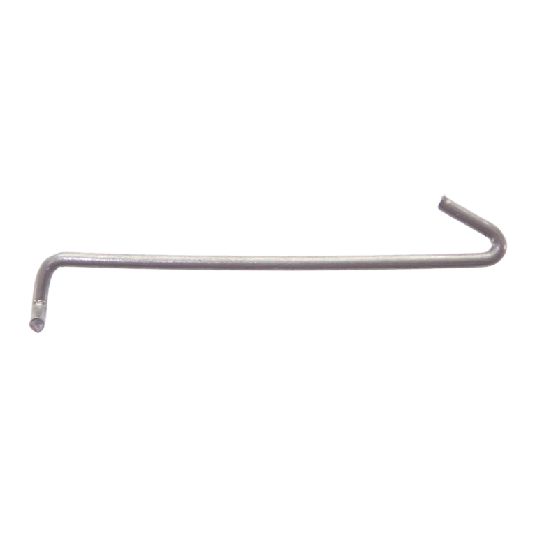 Single thin metal wire shaped with bends at both ends, designed for fishing tackle use, shown isolated on white background as Do-it Molds Wire Keeper Form WB400 (100 Pack).