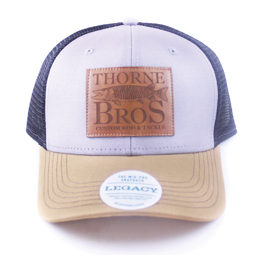 Thorne Bros. Legacy Mid-Pro Hats, Grey/Camel/Black (Leather Patch)