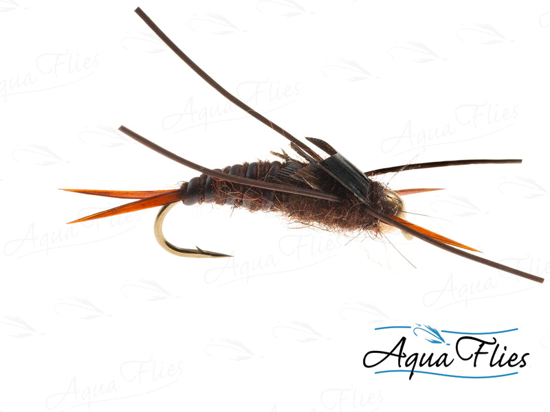 Aqua Flies TDF Brown Bead Head Stone