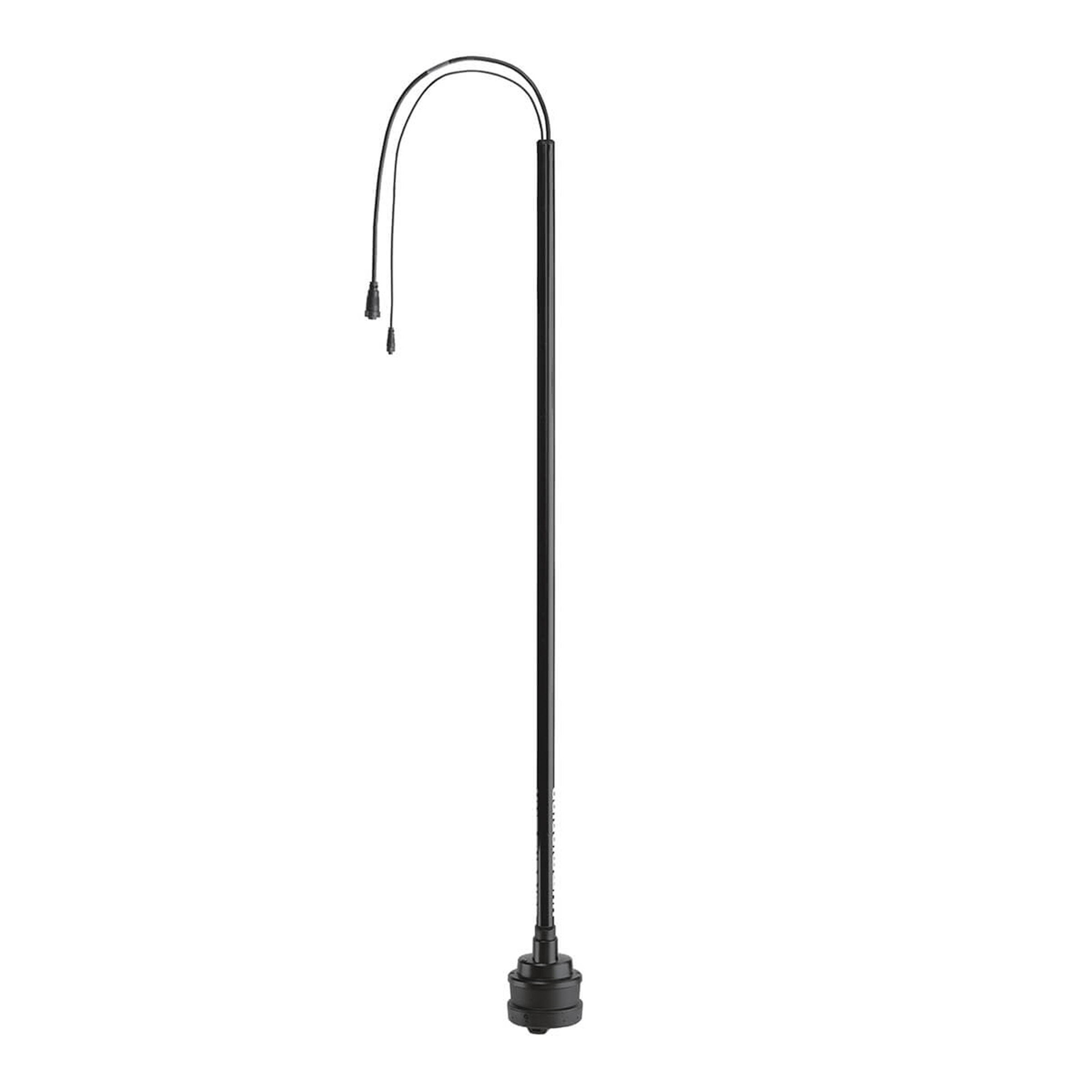 Humminbird MEGA 360 (No Mount) - 411580-1 marine electronics sensor with a long black cylindrical body and two wire connectors extending from the top end.