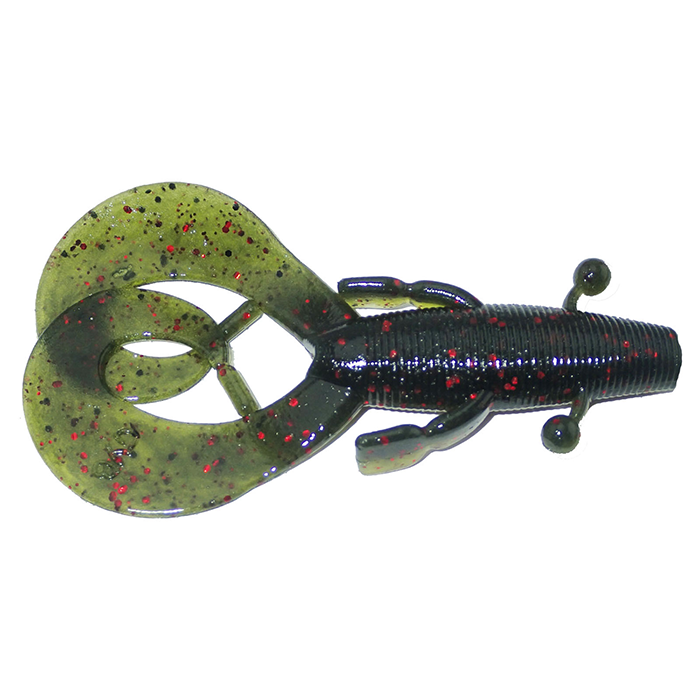 creature fishing lure Yamamoto Cowboy Watermelon Black & Red Flake