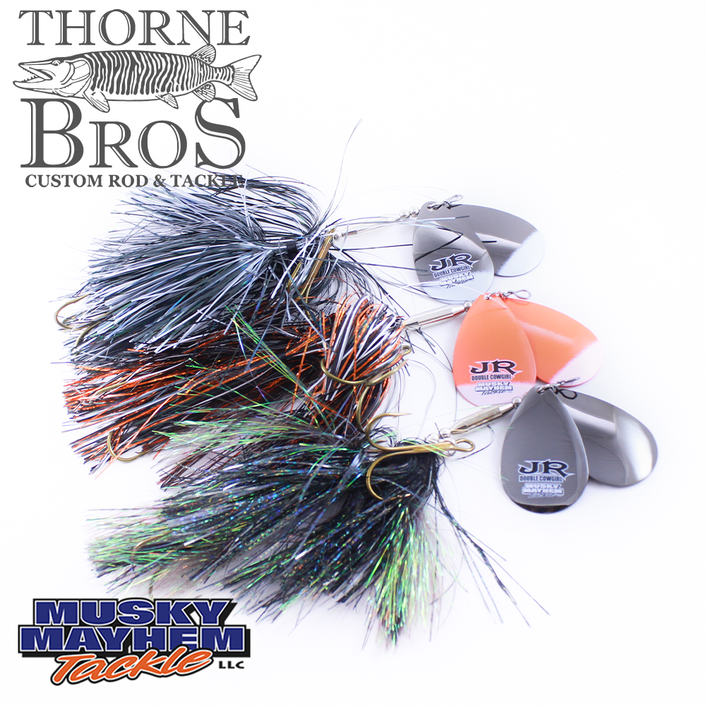 double cowgirl fishing lure with inline sinker Musky Mayhem Junior Double Cowgirl