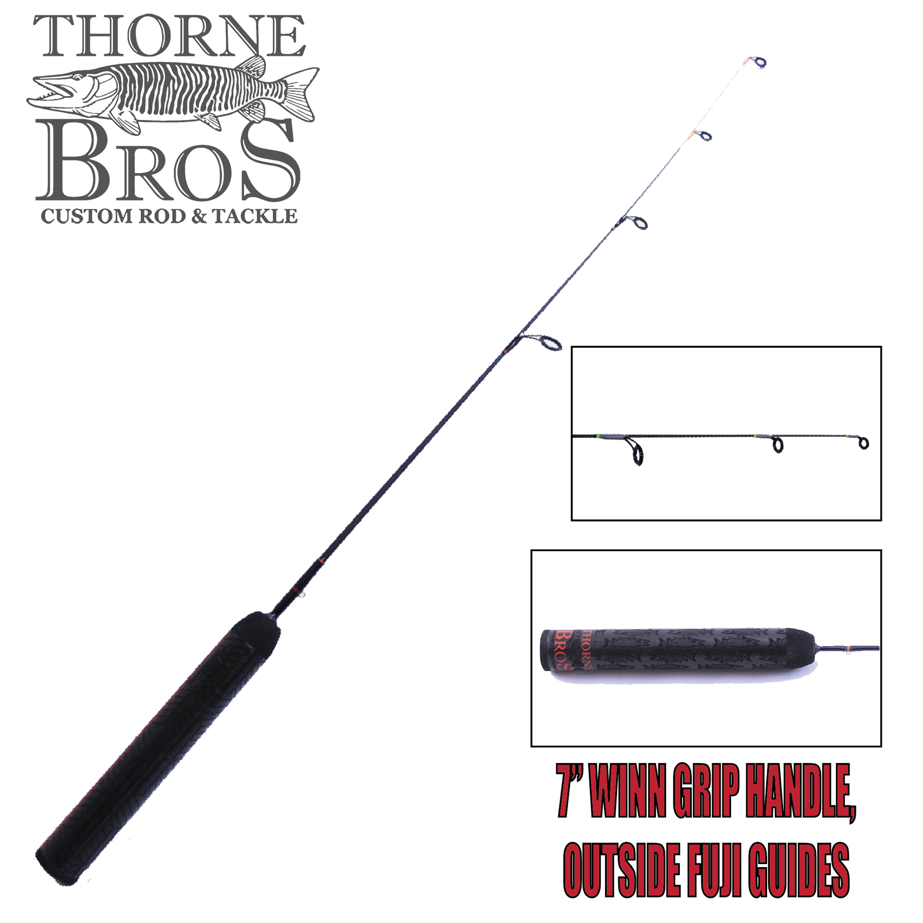 Thorne Brothers Custom Ice Rod -  Walleye Medium Heavy Sweet Heart Options (7538936833)