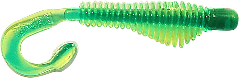B Fish N Tackle AuthentX Moxi Ringie Chartreuse/Green Core; 4 in.