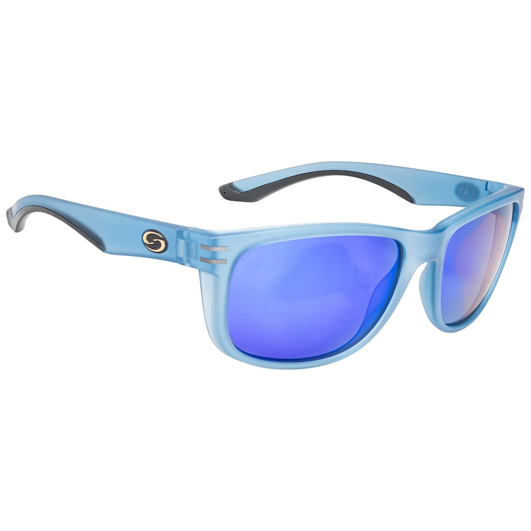 Strike King S11 Optics - Cumberland fishing sunglasses with translucent blue frame and reflective blue lenses designed for enhanced visibility during fishing activities.