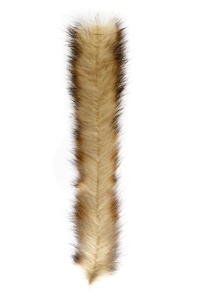MFC Bunny Brush featuring soft, natural fur in beige and brown tones, designed for crafting fishing lures and enhancing fishing tackle performance.