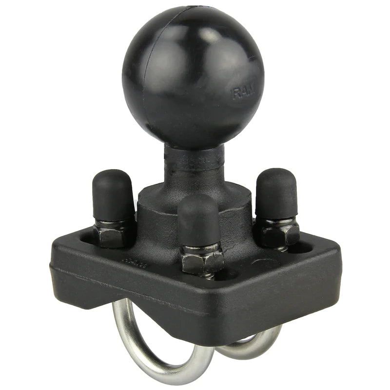 RAM Double U-Bolt Ball Base for .75" - 1" Rails RAM-235