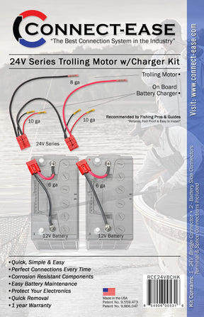 Connect-Ease 24 Volt Series Trolling Motor Connection Kit with On-Board Charging Lithium Compatible RCE24VBCHK