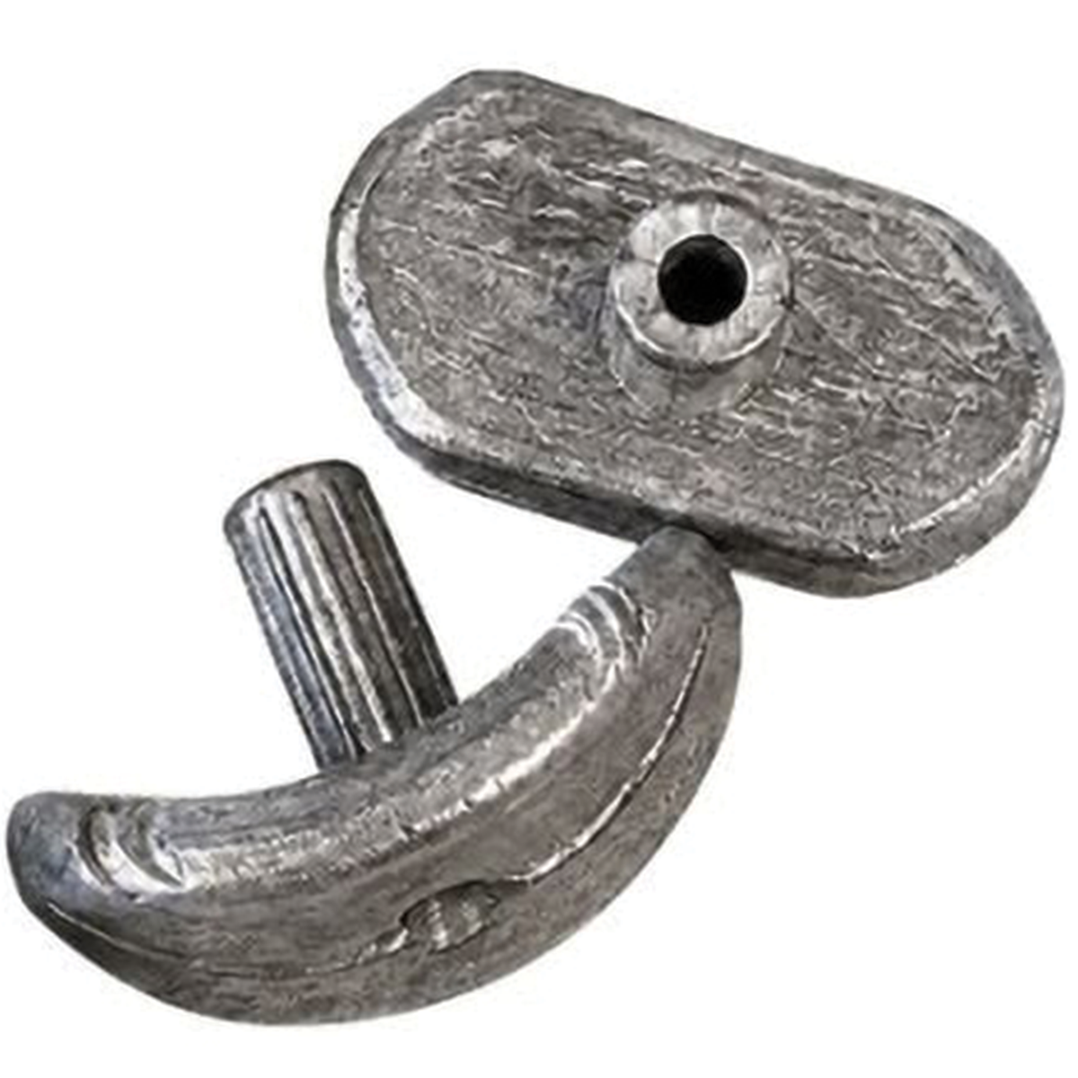 BKK Armor-Point Urchin Nail Weight shown as a compact lead fishing weight with a flat oval head and curved body for rigging soft plastic baits