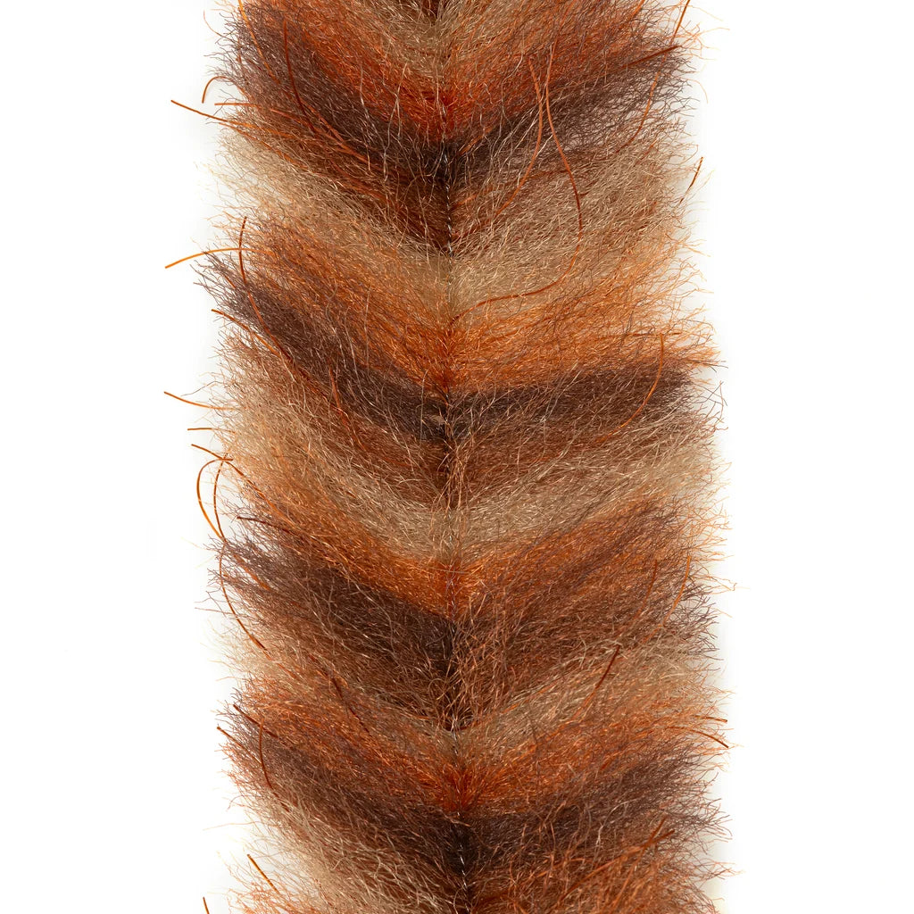 Enrico Puglisi Crustaceous Brush with dense layered brown and rust colored fibers for tying realistic fishing lures and musky flies