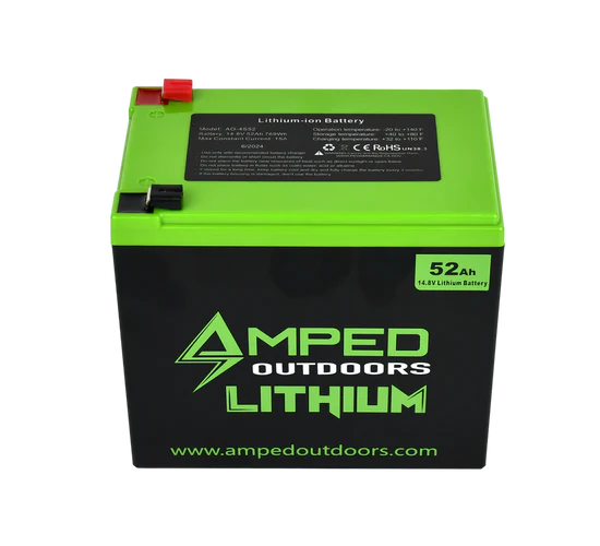 Amped Outdoors (LiFePO4) Bluetooth Lithium Batteries - Battery w/Charger