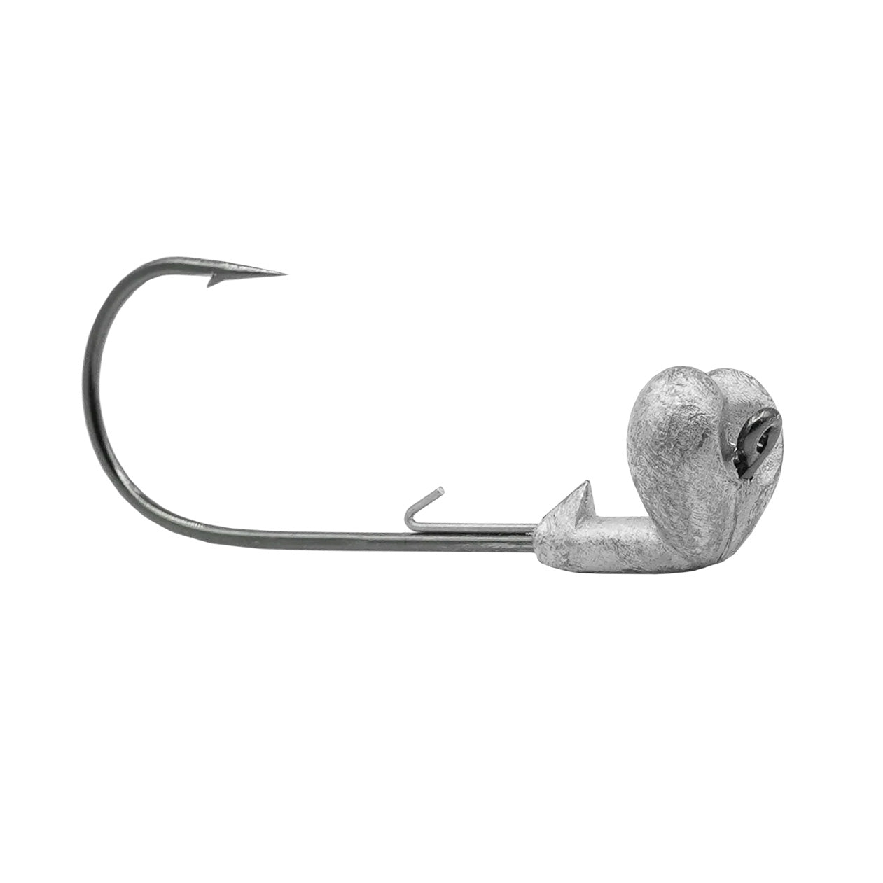 Core Tackle Strut Head Jig Head featuring a sharp single hook with a durable, heart-shaped weighted head designed for fishing lure presentation and improved casting performance.