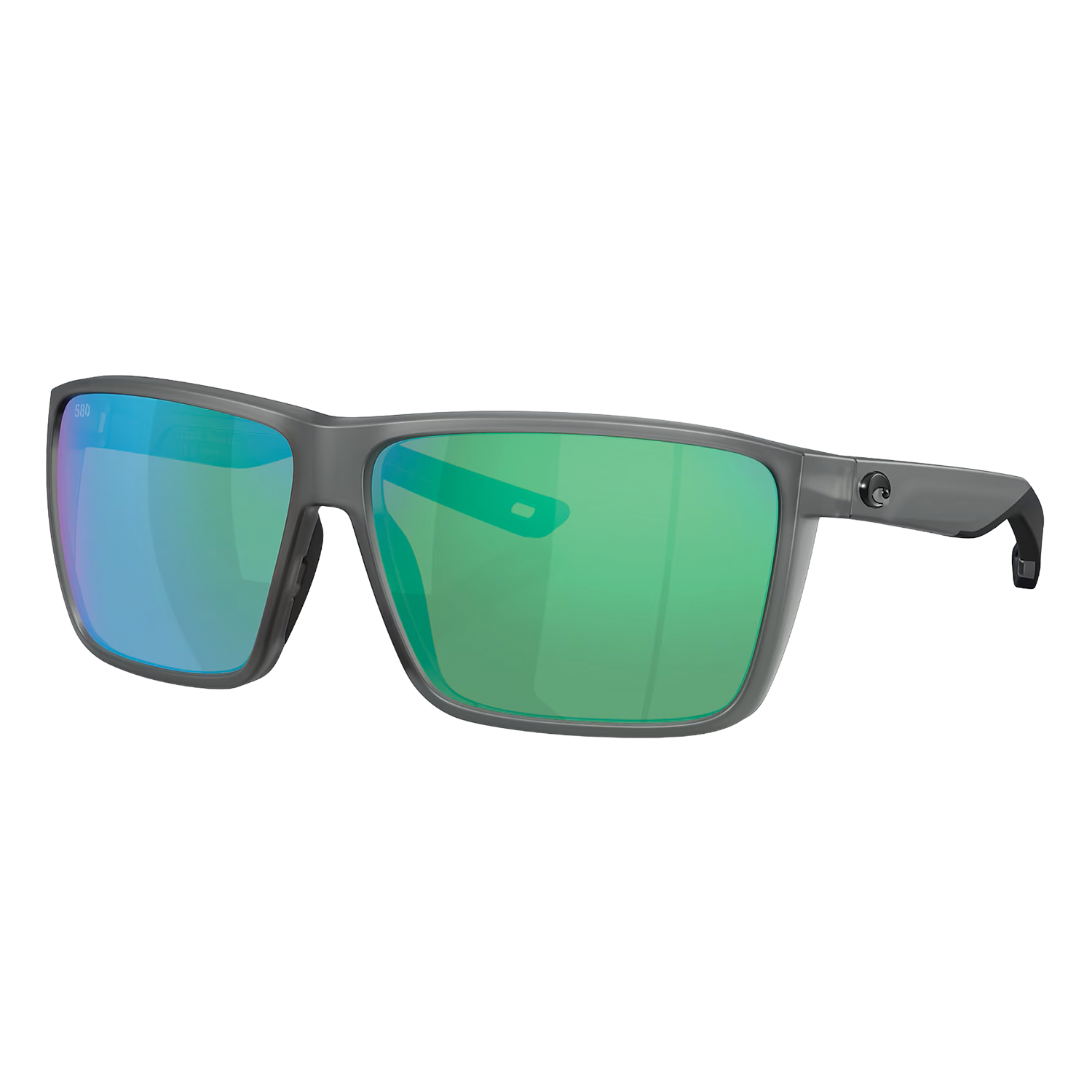 Costa Del Mar - Rincon II sunglasses with a matte gray rectangular frame and green polarized lenses designed for fishing and outdoor activities.