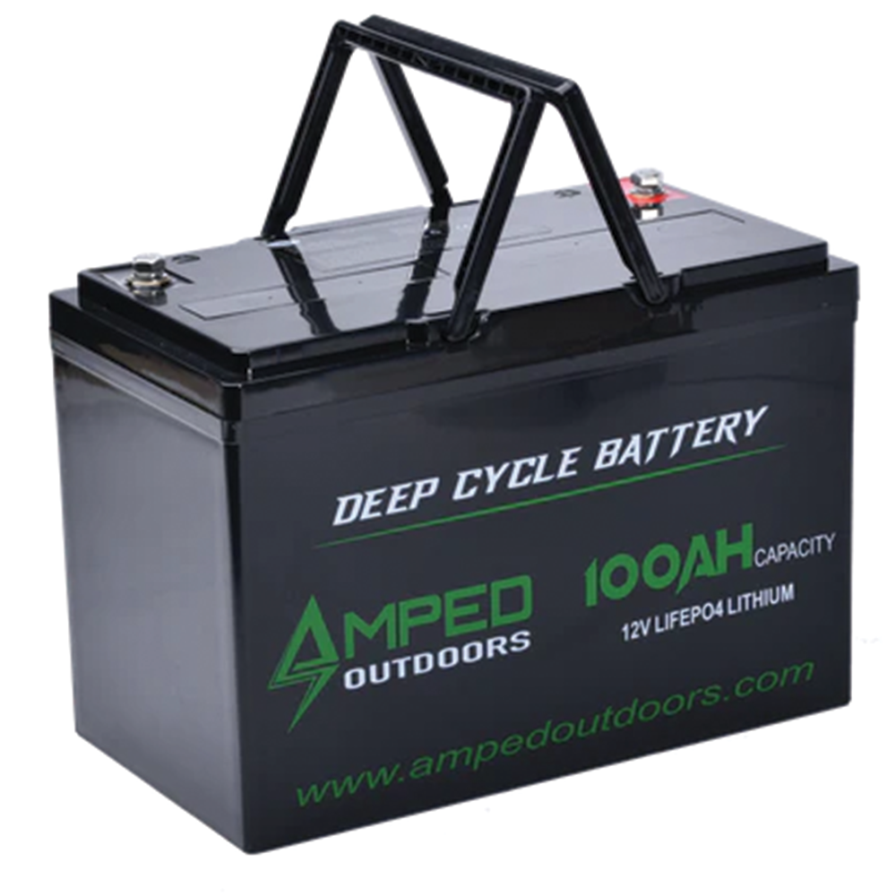Amped Outdoors (LiFePO4) 100Ah 12v Lithium Battery - Battery Only