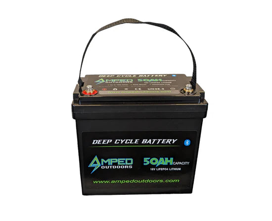 Amped Outdoors (LiFePO4) 50Ah 16v Lithium Battery - w/ Charger