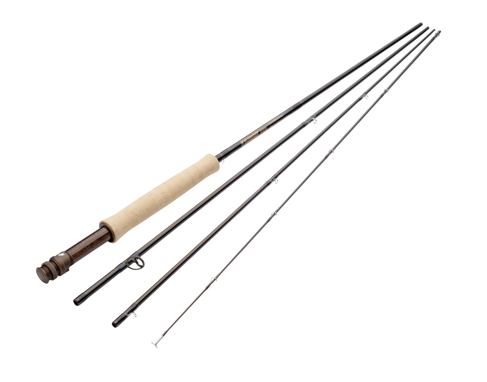 Sage Arrow Fly Rod with a natural cork handle and multiple graphite sections, designed for precision and durability in fly fishing tackle.