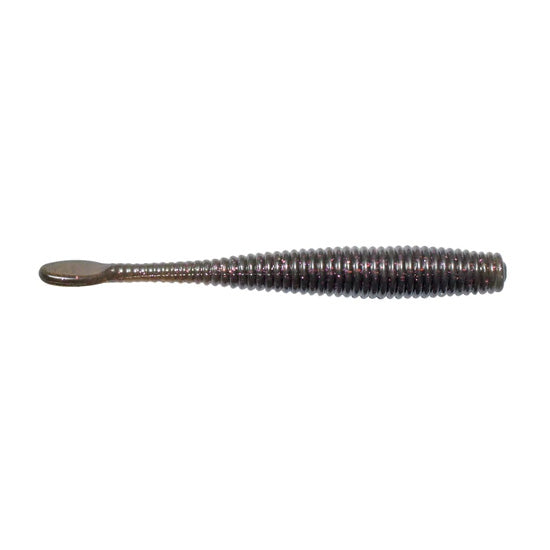 SPRO CJ Smasher Worm fishing lure in dark purple with ribbed body and paddle tail designed for lifelike movement in water, ideal for fishing tackle enthusiasts.
