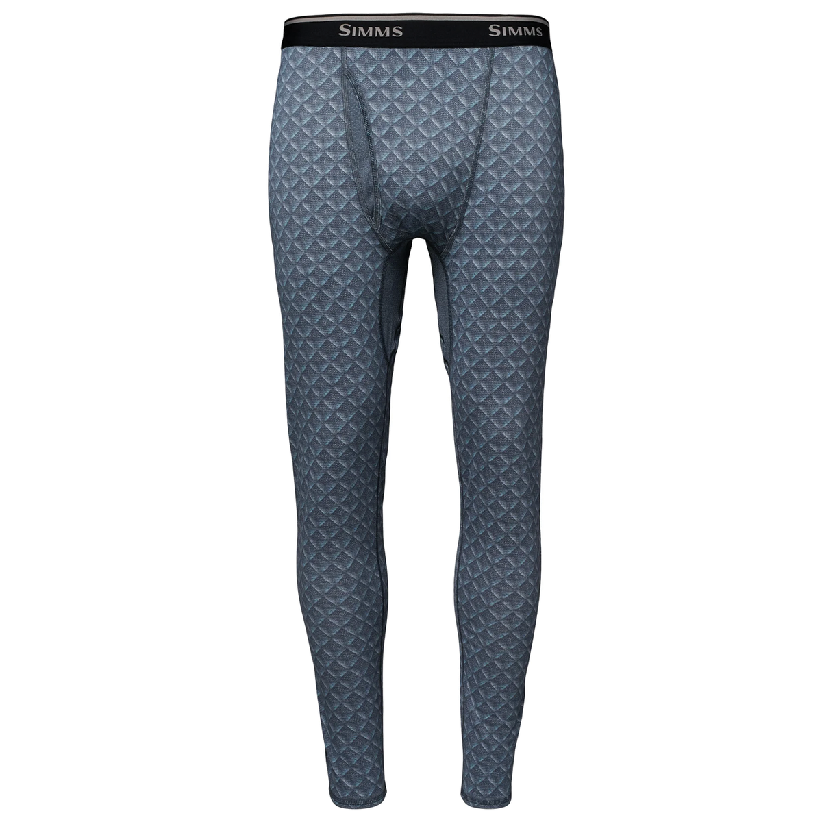 Simms Strata 160 Baselayer Bottom - Men's dark gray quilted thermal leggings designed for warmth during cold weather fishing and outdoor activities