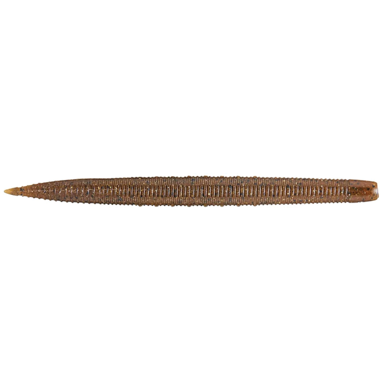 GeeCrack SAF Stick soft plastic fishing lure in brown with ribbed texture designed for realistic movement, ideal for fishing tackle enthusiasts targeting musky and other species.