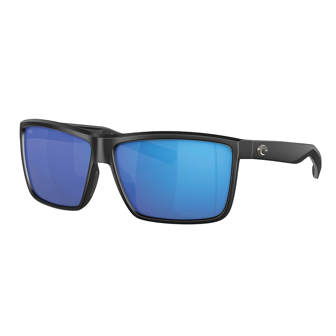 Costa Del Mar - Rinconcito polarized sunglasses with a black frame and blue reflective lenses, designed for outdoor activities such as fishing.