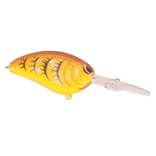 SPRO Little John Baby DD 60 Crankbait fishing lure in yellow and brown with detailed scale patterns and a clear diving lip, designed for effective fishing tackle use.