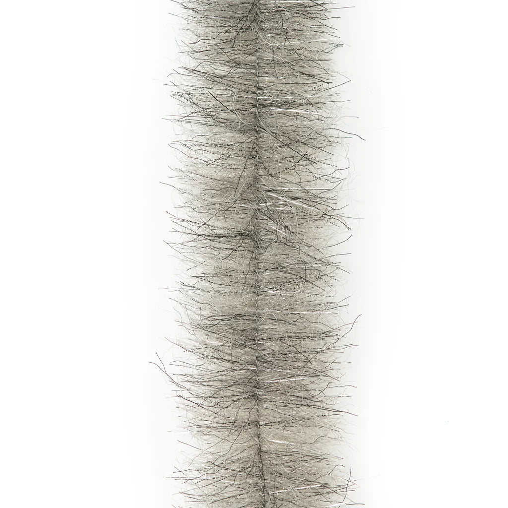 Enrico Puglisi Muddler Minnow UV Brush shown as dense gray fly tying fibers for creating fishing lures and custom fly patterns