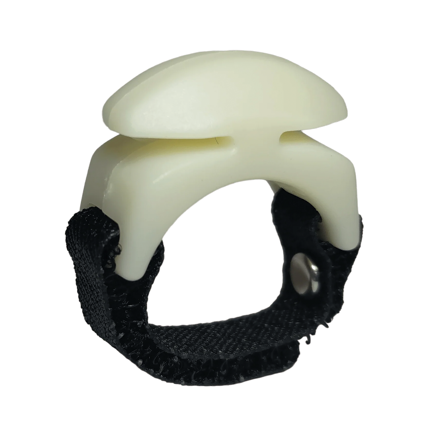 Line Cutterz Ring (Ceramic Blade) fishing line cutter with a white ceramic blade and black adjustable strap designed for easy cutting and durability in fishing tackle use.
