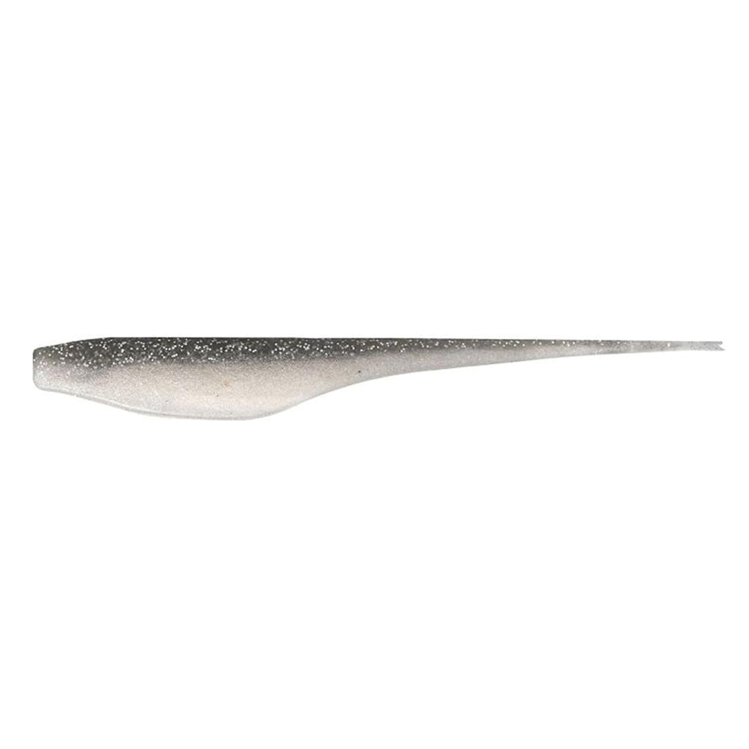 Megabass Sling Shad (5in) fishing lure in silver with black speckles, designed to imitate a small baitfish for freshwater fishing tackle.
