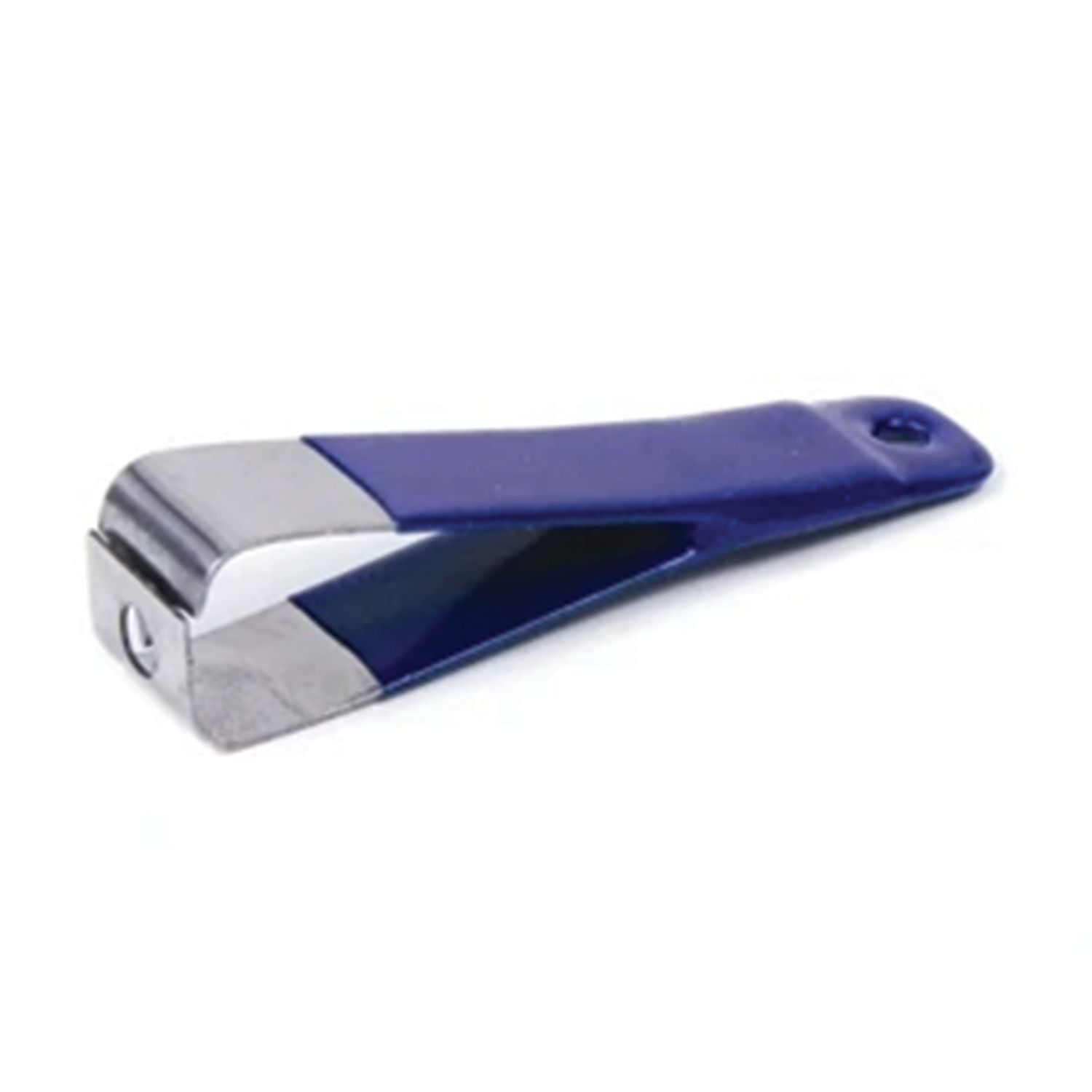 Angler's Choice Jig Eye Punch Tool with blue handle and stainless steel tip designed for precise punching in fishing tackle and lure customization.