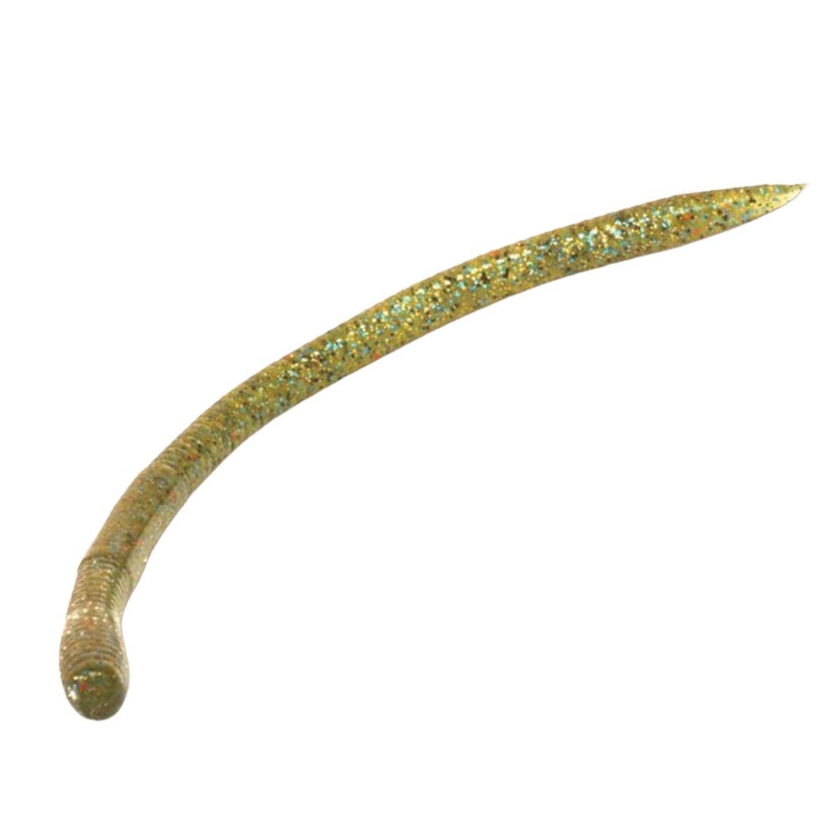 Bait Breath U30 Vein (All Sizes) soft fishing lure in translucent green with glitter, designed for attracting fish in various freshwater fishing tackle setups.