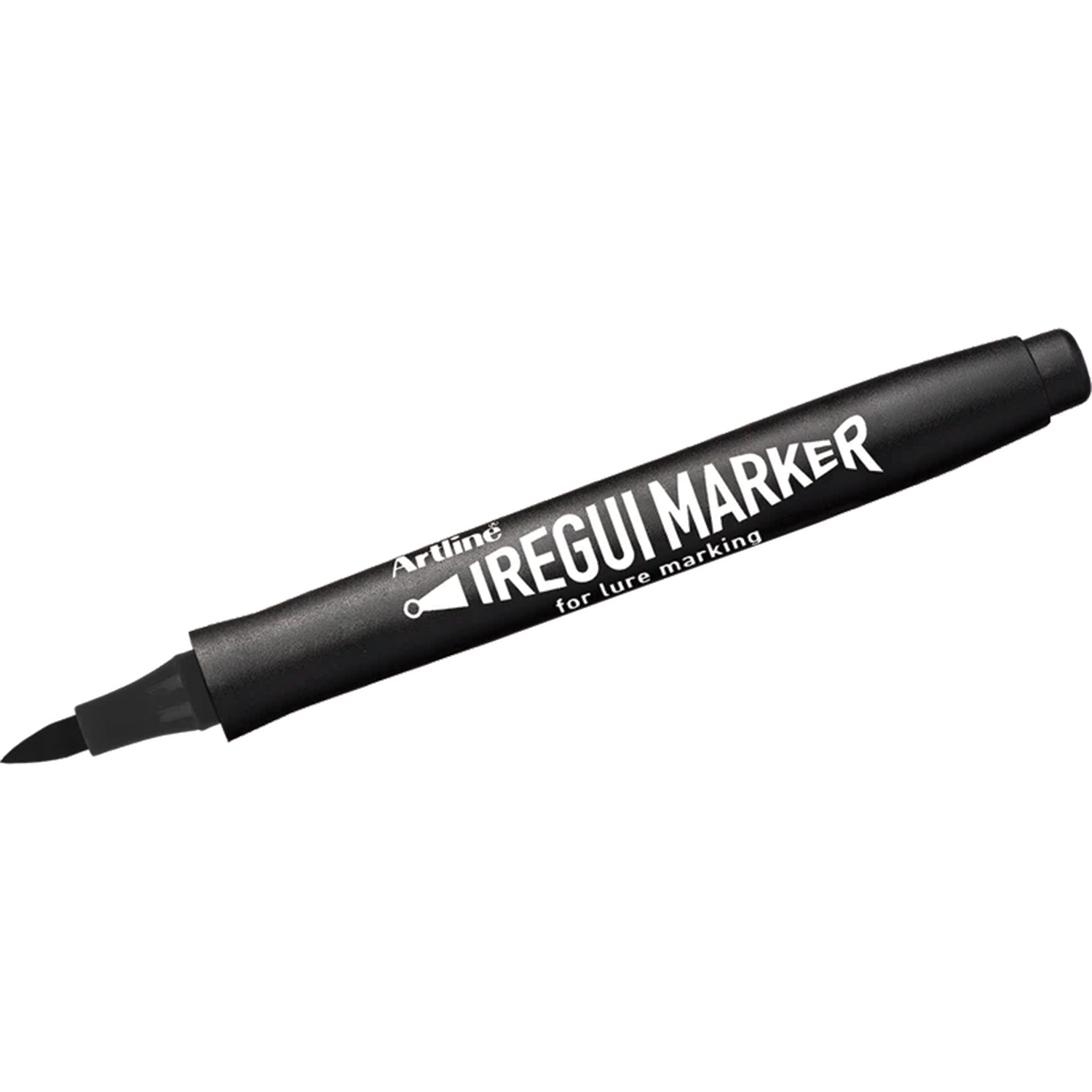 Black Artline IREGUI Markers pen with angled tip designed for precise lure marking, displayed against white background for clear visibility and detailed use in fishing tackle customization.