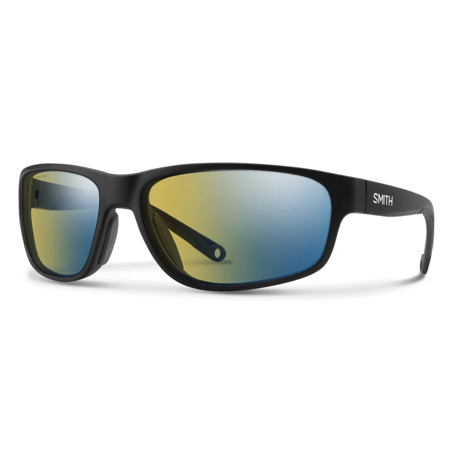 Smith Optics - Redding 2 sport sunglasses with black frame and polarized lenses featuring a blue to yellow gradient tint, designed for outdoor and fishing activities.