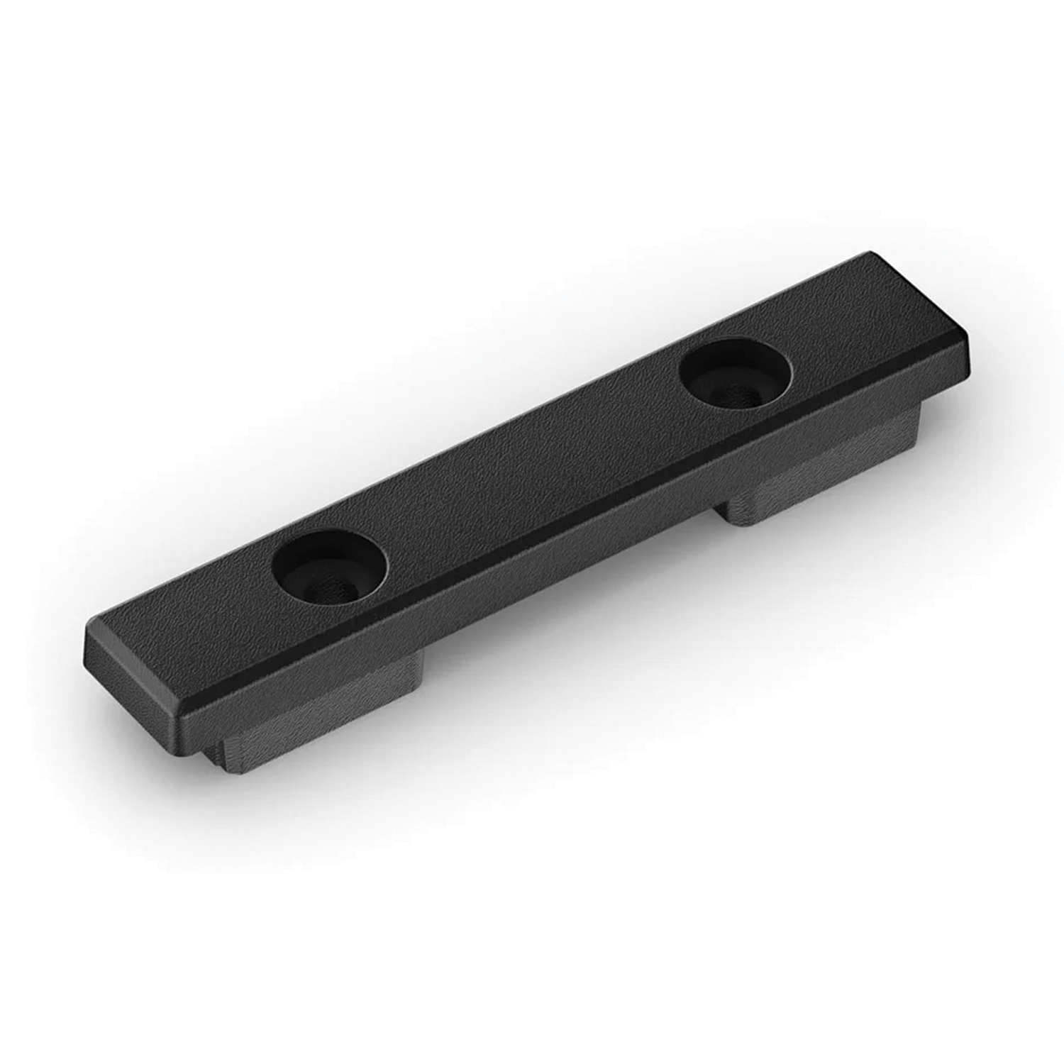 Garmin Foot Control Mount (For Spy Pole) 010-13404-21 is a black, rectangular mounting accessory with two screw holes, designed for secure attachment to fishing poles.
