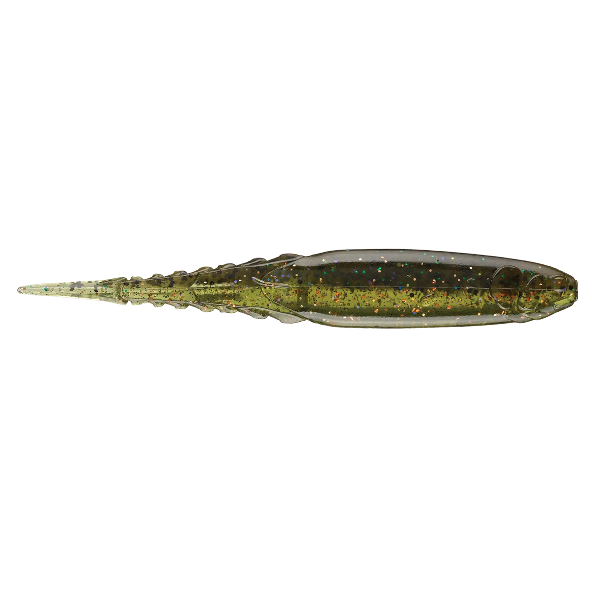 Z-Man Chatterspike soft fishing lure in green with black and blue flecks, designed for musky tackle and fishing lure applications.