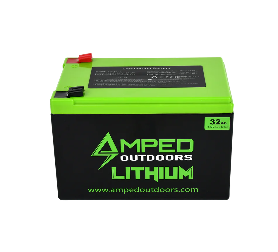 Amped Outdoors (LiFePO4) Bluetooth Lithium Batteries - Battery w/Charger