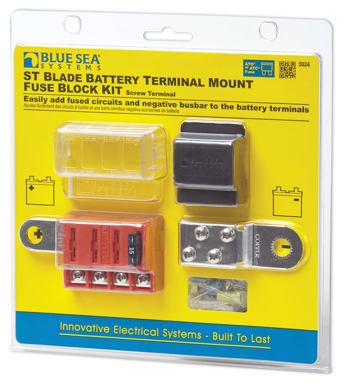 Blue Sea Systems ST Blade Battery Terminal Mount Fuse Block Kit 5024