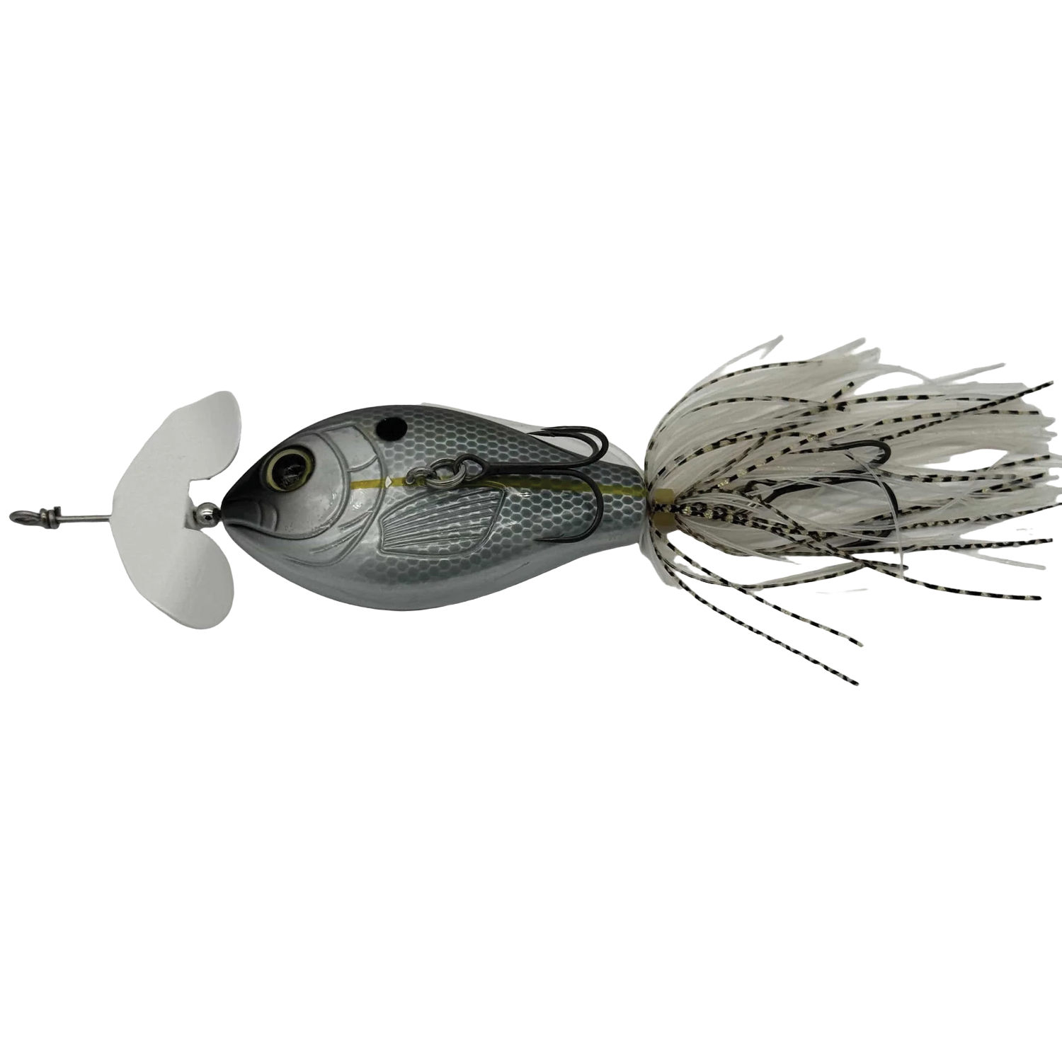 Fishing lure with a propeller on a white background