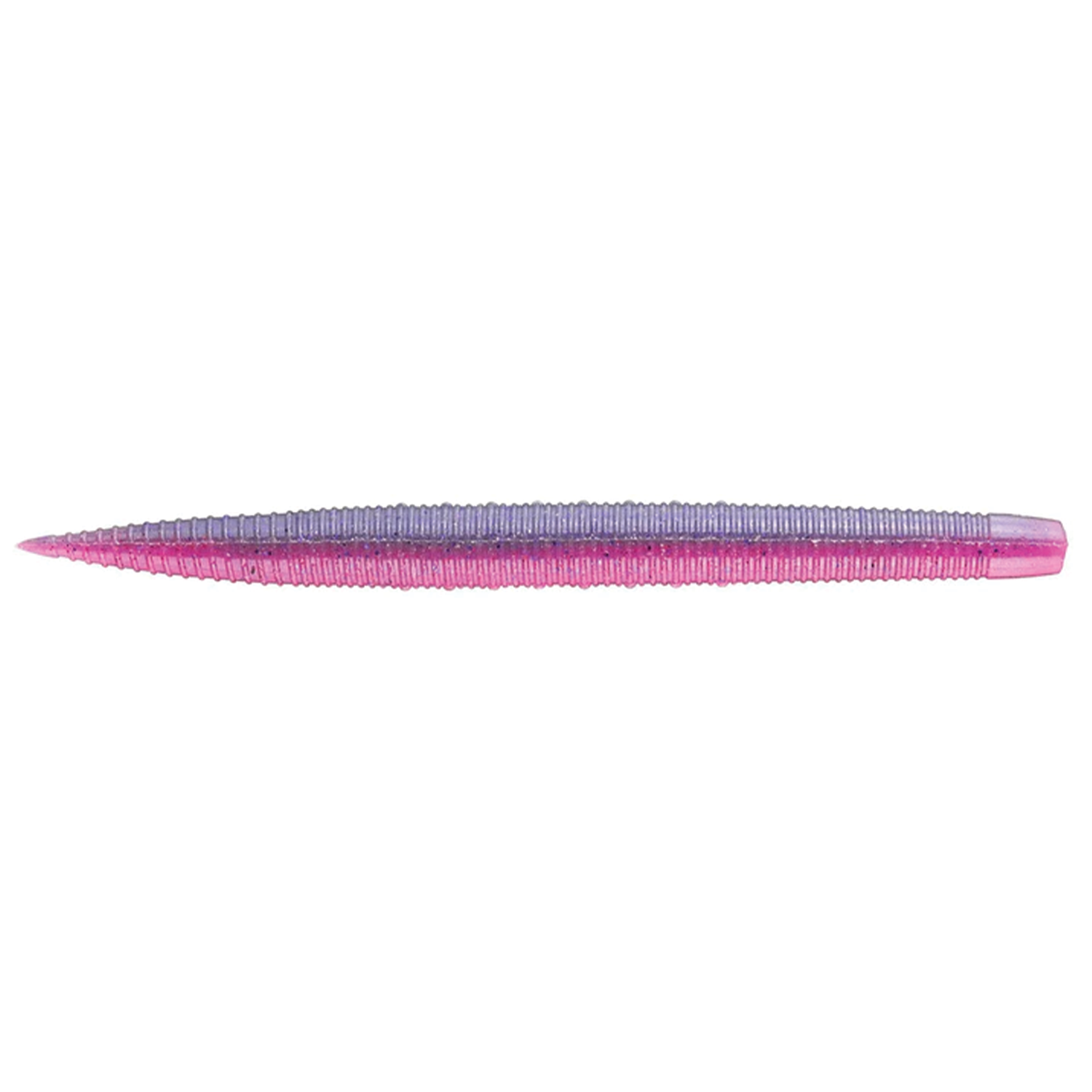 GeeCrack SAF Stick fishing lure in a slender, ribbed design with a pink and purple gradient color, used for freshwater fishing tackle targeting musky and other species.